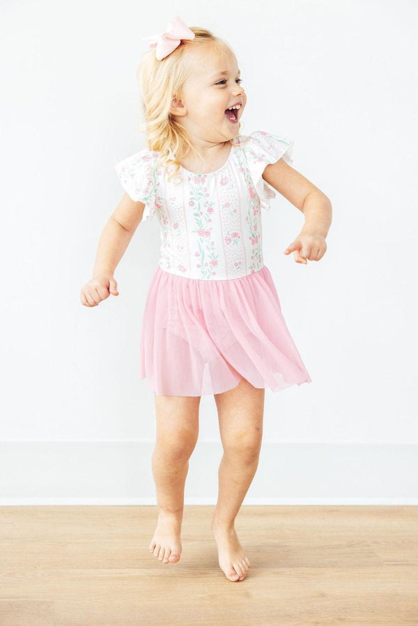 fancy-florals-s-s-twirl-leotard Mila & Rose - Sophia's StyleTwirl Leotard S/S - Mesh Skirt-1