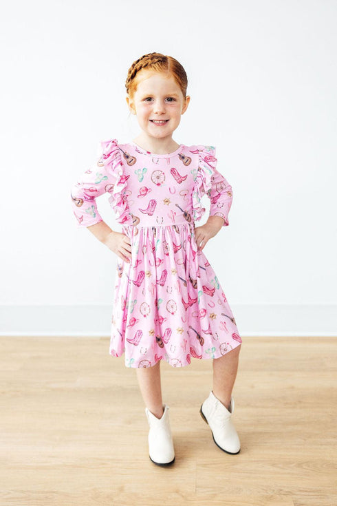 boot-scootin-3-4-sleeve-ruffle-twirl-dress Mila & Rose - Sophia's Style-3