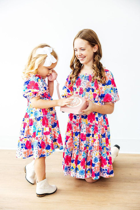 sunshine-garden-smocked-ruffle-dress Mila & Rose - Sophia's StyleSmocked Ruffle Dress-1