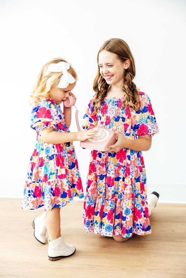 sunshine-garden-smocked-ruffle-dress Mila & Rose - Sophia's StyleSmocked Ruffle Dress-1