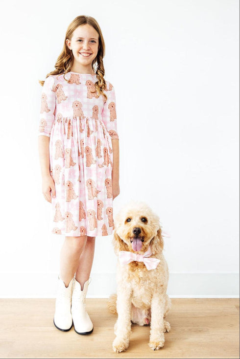 goldendoodle-3-4-sleeve-pocket-twirl-dress Mila & Rose - Sophia's StyleTwirl Pocket Dress 3/4-1