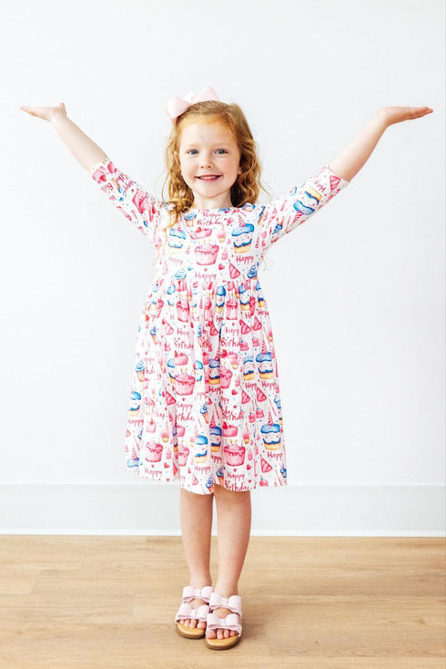 birthday-girl-3-4-sleeve-pocket-twirl-dress Mila & Rose - Sophia's Style-2