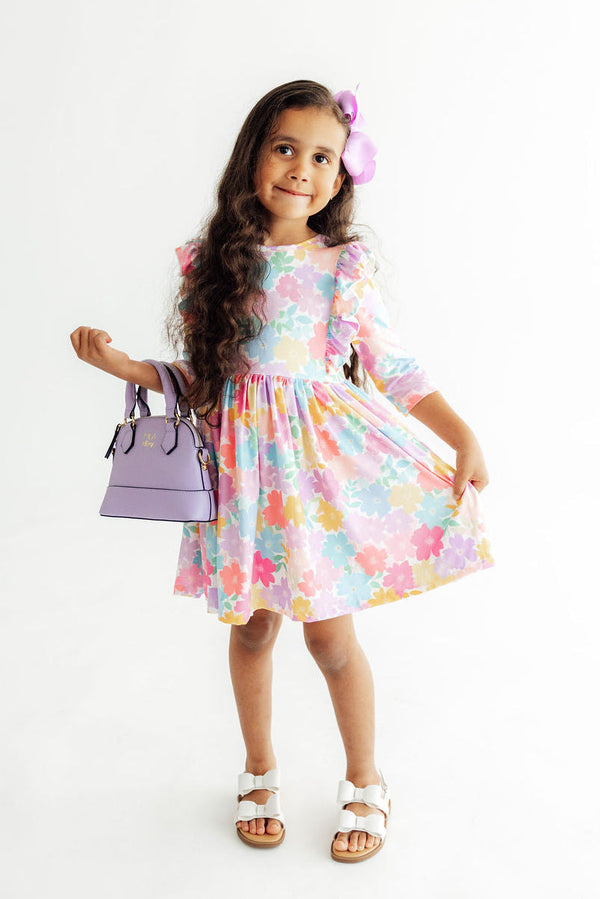 colorful-carnations-3-4-sleeve-ruffle-twirl-dress-sophias-styleTwirl Ruffle Dress 3/4-1
