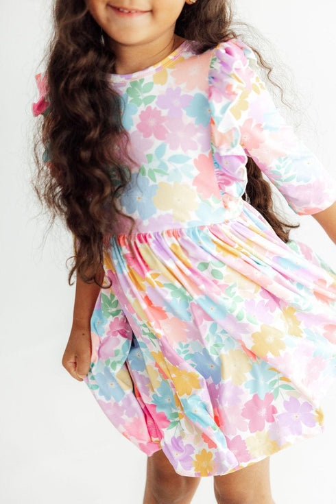 colorful-carnations-3-4-sleeve-ruffle-twirl-dress-sophias-style-2