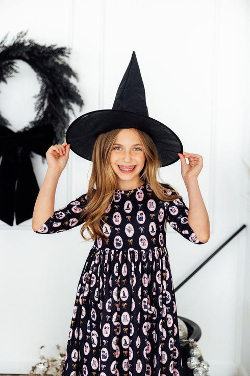 hocus-pocus-3-4-sleeve-pocket-twirl-dress-1-sophias-styleTwirl Pocket Dress 3/4-1