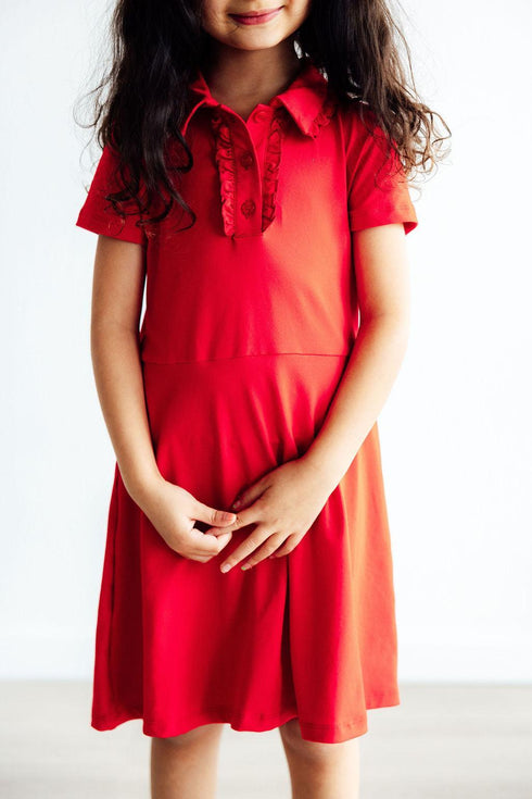 red-s-s-polo-dress Mila & Rose - Sophia's StyleS/S Polo Dress-1