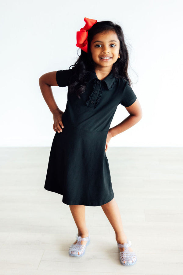 black-s-s-polo-dress Mila & Rose - Sophia's StyleS/S Polo Dress-1