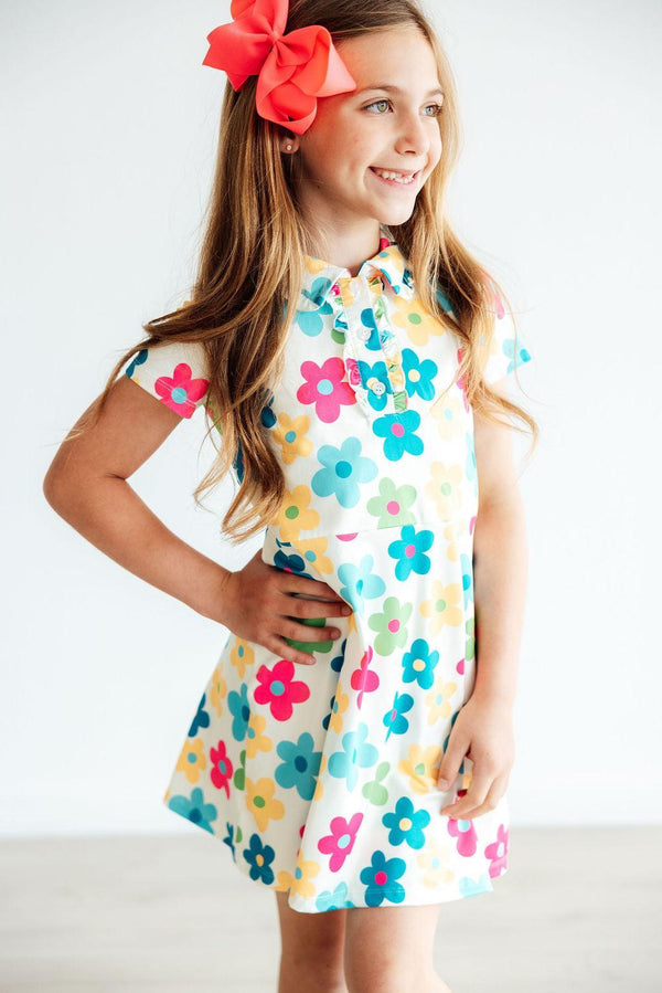 groovy-blooms-s-s-polo-dress Mila & Rose - Sophia's StyleS/S Polo Dress-1