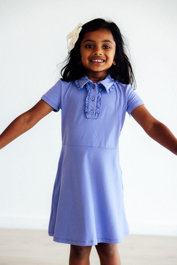 periwinkle-s-s-polo-dress Mila & Rose - Sophia's StyleS/S Polo Dress-1