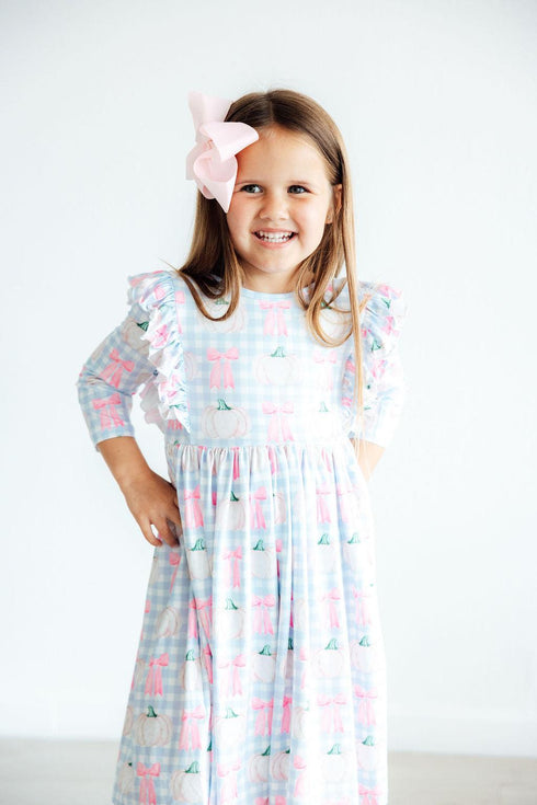pumpkin-picnic-3-4-sleeve-ruffle-twirl-dress Mila & Rose - Sophia's Style-3