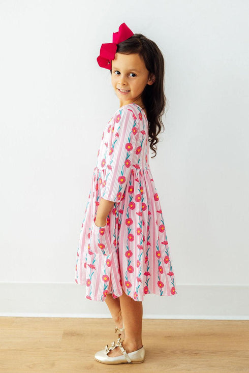 daisy-chain-3-4-sleeve-pocket-twirl-dress-Sophia's Style-3