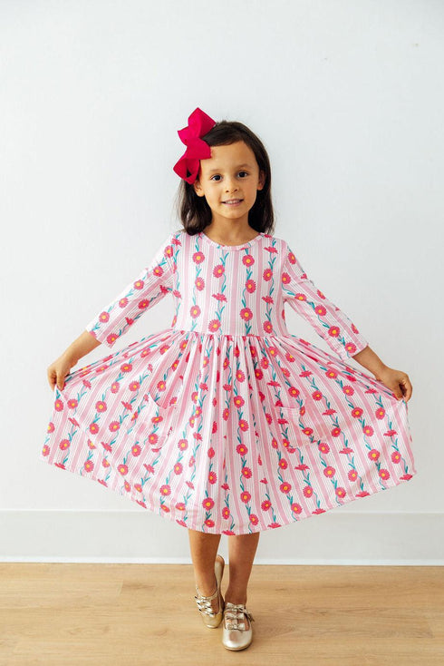 daisy-chain-3-4-sleeve-pocket-twirl-dress-Sophia's Style-2