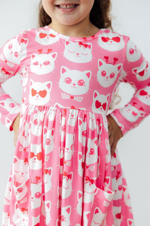 cutie-cat-l-s-pocket-twirl-dress-Sophia's StyleTwirl Dress - Pocket - L/S-1