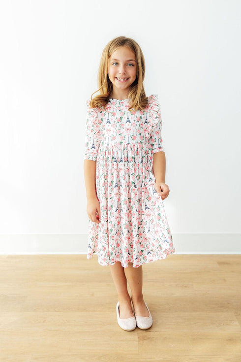 mila-in-paris-3-4-sleeve-ruffle-twirl-dress-Sophia's Style-4