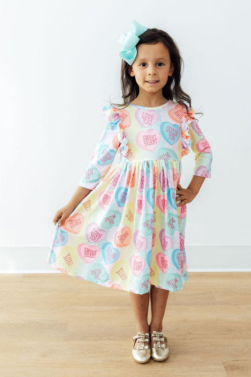 conversation-hearts-3-4-sleeve-ruffle-twirl-dress-Sophia's Style-2