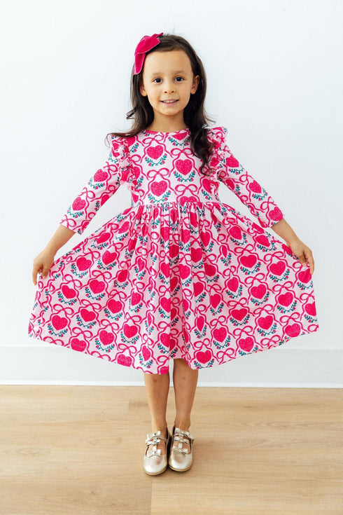 fluttering-hearts-3-4-sleeve-ruffle-twirl-dress-Sophia's Style-3