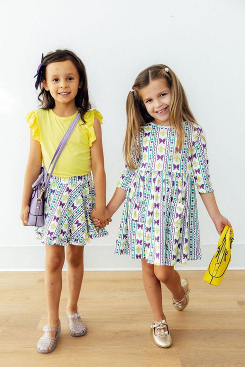 mardi-gras-3-4-sleeve-pocket-twirl-dress-Sophia's Style-2