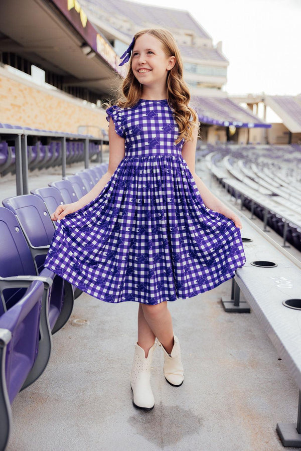tcu-plaid-frog-flutter-twirl-dress Mila & Rose - Sophia's StyleTwirl Dress Flutter-1