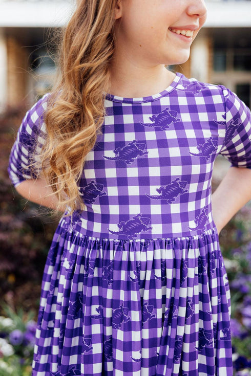 tcu-plaid-frog-3-4-sleeve-pocket-twirl-dress Mila & Rose - Sophia's Style-4