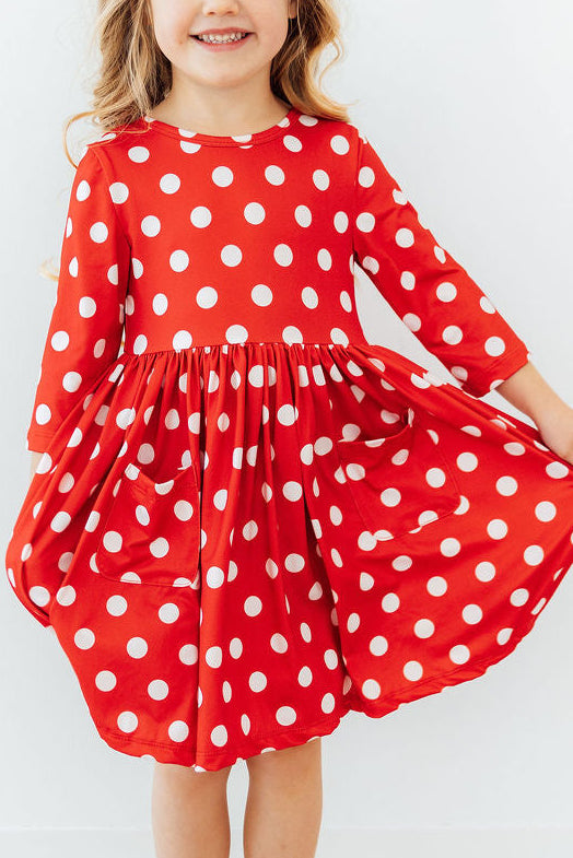red-polka-dots-3-4-sleeve-pocket-twirl-dress-Mila&Rose-Sophia's StyleTwirl Pocket Dress 3/4-1