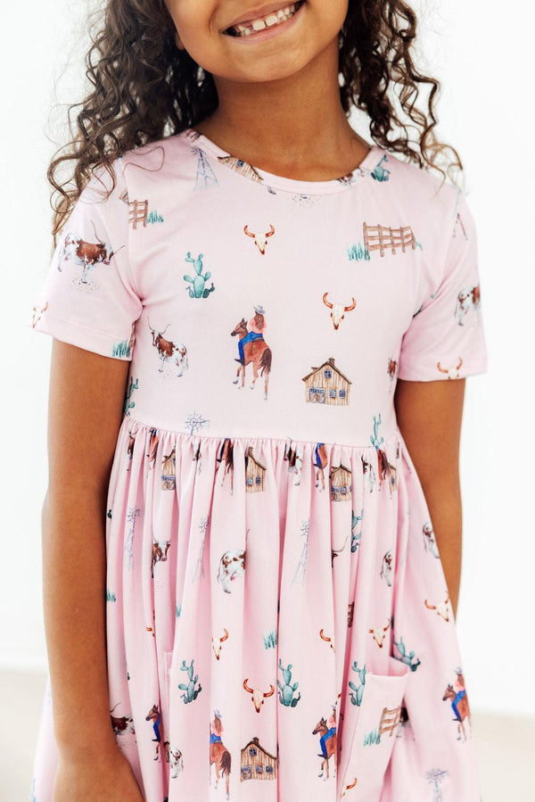 pink-ranch-hand-s-s-pocket-twirl-dress-Mila&Rose-Sophia's StyleTwirl Pocket Dress S/S-1
