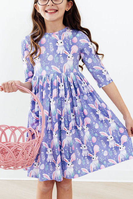 beautiful-bunnies-3-4-sleeve-pocket-twirl-dress-Mila&Rose-Sophia's StyleTwirl Pocket Dress 3/4-1