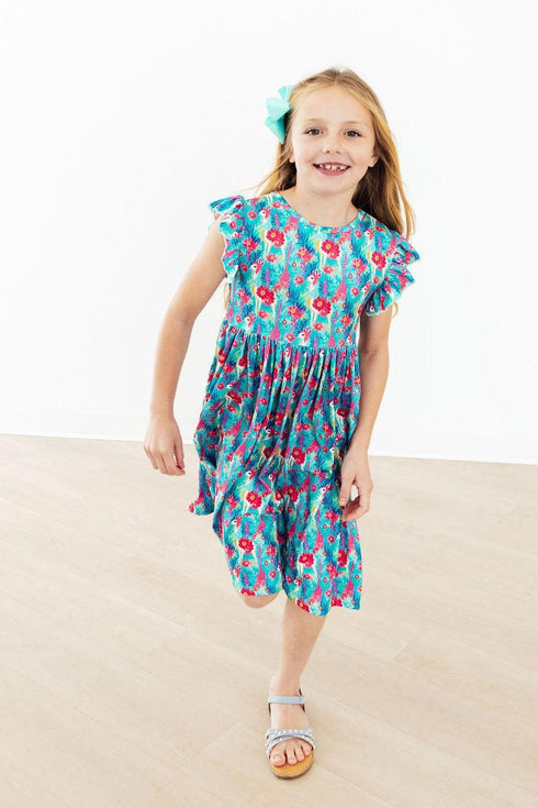 lovely-llamas-flutter-sleeve-twirl-dress-Mila&Rose-Sophia's Style-2