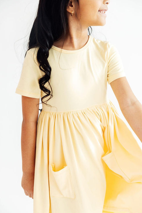 butter-yellow-s-s-pocket-twirl-dress-Mila&Rose-Sophia's StyleTwirl Pocket Dress S/S-1