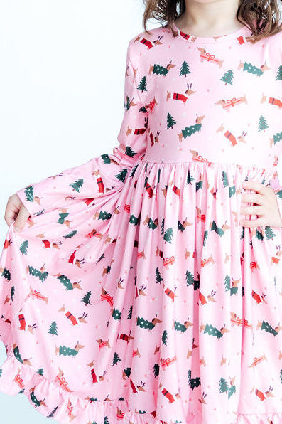 dachshund-through-the-snow-l-s-ruffle-hem-twirl-dress-mila-rose-sophias-styleTwirl Dress - L/S - Ruffle Hem-1