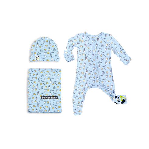 milk-cookies-blue-baby-shower-set-Bellabu Bear at Sophia's StyleBaby Shower Set-1