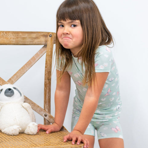 mint-butterfly-daisy-bamboo-summer-pajama-set Sweet Bamboo - Sophia's Style-11