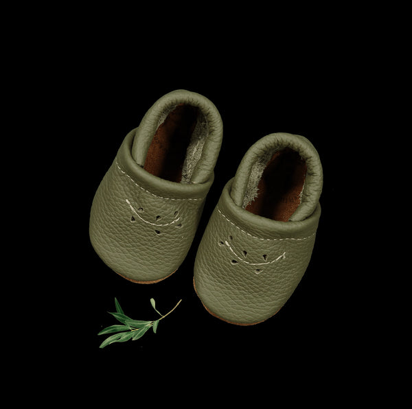 the-leather-mocc-moss Lovely Littles - Sophia's StyleShoes-1