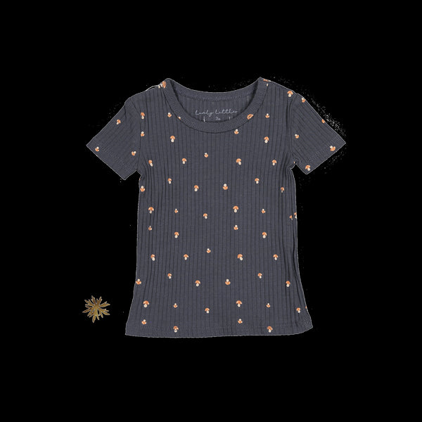 the-printed-short-sleeve-tee-steel-mushroom Lovely Littles - Sophia's StyleShort Sleeve Tee-1