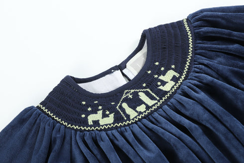 navy-blue-velvet-gold-nativity-smocked-bishop-dress-lil-cactus-sophias-style-2
