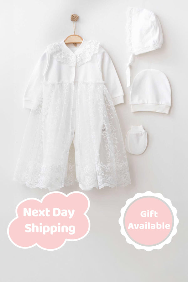 baby-girl-christening-gown-set-THA Dressing at Sophia's StyleNewborn Homecoming Set-1