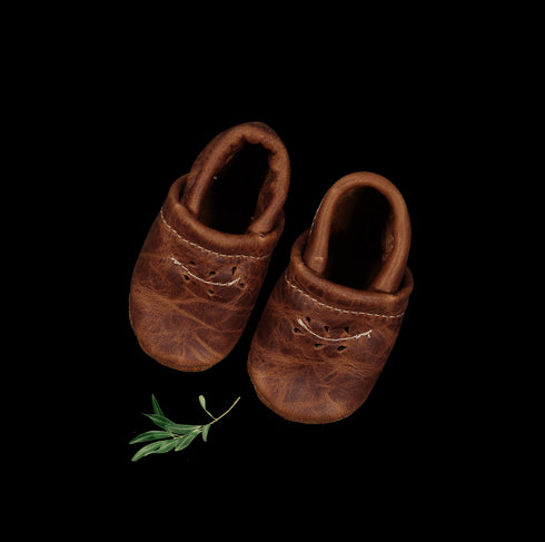 the-leather-mocc-oak Lovely Littles - Sophia's StyleShoes-1