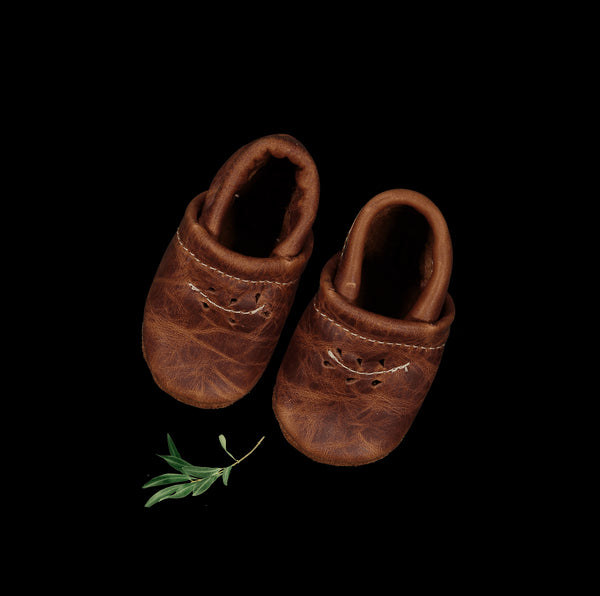 the-leather-mocc-oak Lovely Littles - Sophia's StyleShoes-1