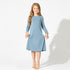 oasis-teal-bamboo-girls-long-sleeve-dress-bellabu-bear - Sophia's Style Dress-1