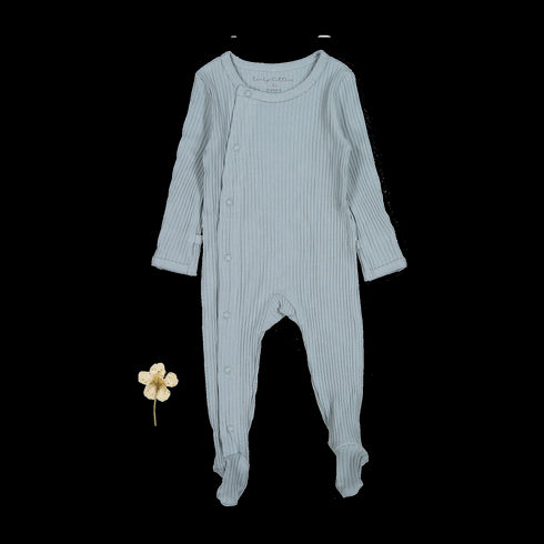 the-snap-romper-ocean-ribbed Lovely Littles - Sophia's StyleFront Snap Romper-1