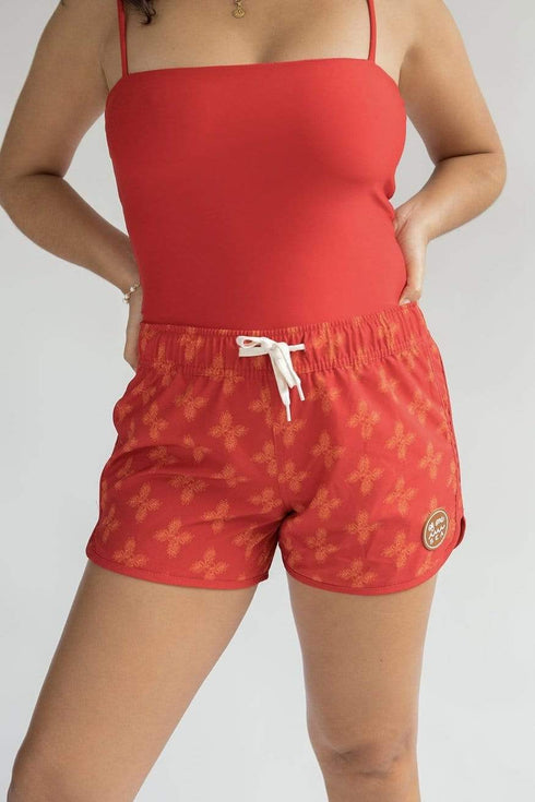 womens-boardie-watershorts-in-red-breadfruit-bandana-of-one-sea - Sophia's Style -3