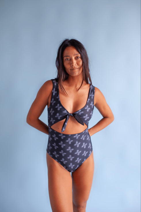 womens-cutout-one-piece-in-black-breadfruit-bandana-of-one-sea - Sophia's Style Adult-1