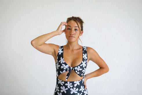 womens-cutout-one-piece-in-black-plumeria- - Sophia's Style -8