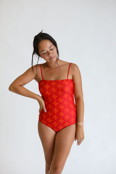 womens-strappy-one-piece-in-red-breadfruit-bandana-of-one-sea - Sophia's Style -6
