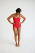 womens-strappy-one-piece-in-red-ribbed-of-one-sea - Sophia's Style Adult-1