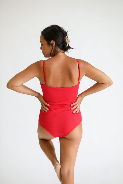 womens-strappy-one-piece-in-red-ribbed-of-one-sea - Sophia's Style -3
