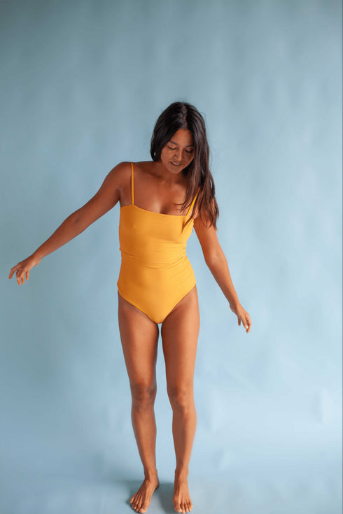 womens-strappy-one-piece-in-yellow-ribbed-of-one-sea - Sophia's Style -3