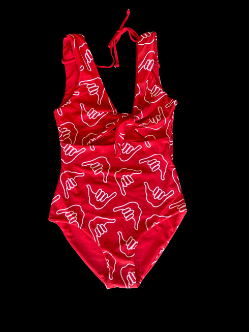 womens-cutout-one-piece-in-red-shaka-of-one-sea - Sophia's Style -3