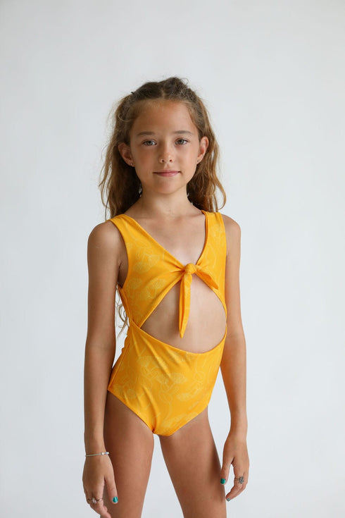 girls-cutout-one-piece-in-yellow-ohia-lehua-print-of-one-sea - Sophia's Style Kids-1