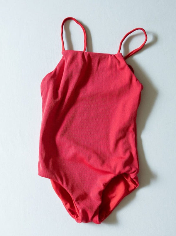 girls-strappy-one-piece-in-red-ribbed-of-one-sea - Sophia's Style Kids-1