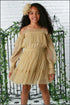 Girls Avery Gold Sparkle Cold-Shoulder Party Dress 12M-14
